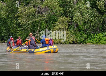 Rafting on the Chilkat River, Chilkat Bald Eagle Preserve Stock Photo