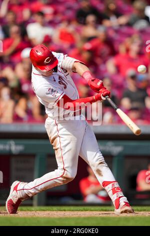 Cincinnati Reds' Tyler Stephenson bats during a baseball game
