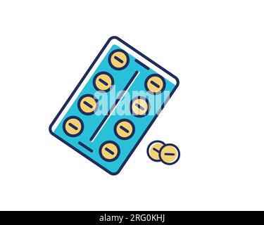 medicine pills icon over white background, flat style, vector illustration Stock Vector