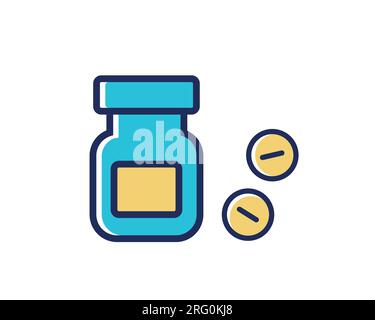 medicine bottle icon over white background, fill style, vector illustration Stock Vector