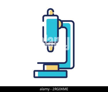 microscope icon over white background, line and fill style, vector illustration Stock Vector