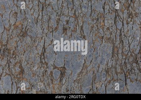 The gray stone surface has traces of age and age. Stock Photo
