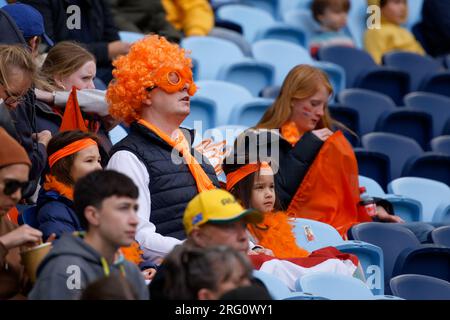 Sydney, Australia. 06th Aug, 2023. Netherlands fans show their support before the FIFA Women's World Cup 2023 Round of 16 match between Netherlands and South Africa at Sydney Football Stadium on August 6, 2023 in Sydney, Australia Credit: IOIO IMAGES/Alamy Live News Stock Photo