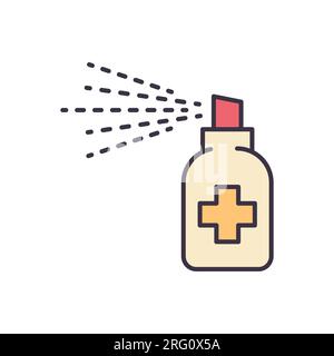 Medical alcohol spray disinfector related vector icon. Disinfector sign. Sanitizer icon. Isolated on white background. Editable vector illustration Stock Vector