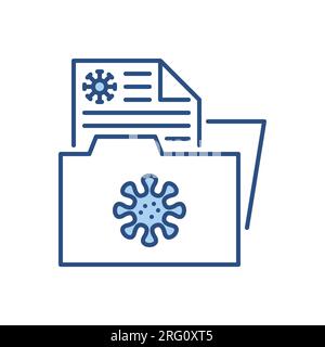 Virus information related vector icon. Documents Folder with Virus Information. Virus information sign. Isolated on white background. Editable vector Stock Vector