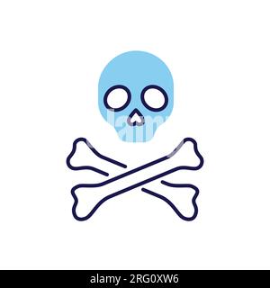 Skull and bones related vector icon. Symbol of death and pirates. Skull and bones sign. Isolated on white background. Editable vector illustration Stock Vector