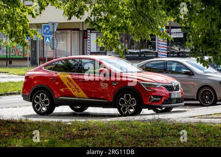 OSTRAVA, CZECH REPUBLIC - AUGUST 2, 2023: Renault Arkana crossover of RPS Czech company which provides spare cars after traffic accidents Stock Photo