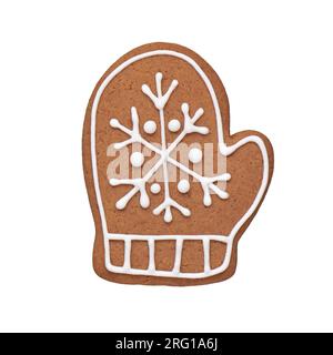 Painted gingerbread cookie in the shape of a mitten Stock Photo