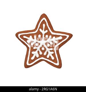 Painted gingerbread cookie in the shape of a star Stock Photo