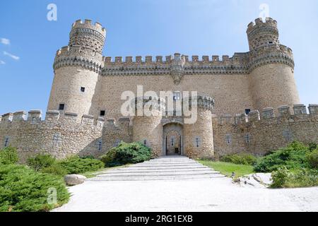 The New Castle of Manzanares el Real, Community of Madrid, Spain Stock Photo
