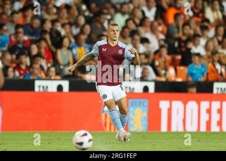 Valencia, Spain. 5th Aug, 2023. Lucas Digne (Aston Villa) Football/Soccer : Spanish preseason 'Trofeo Naranja' match between Valencia CF 1-2 Aston Villa FC at the Campo de Mestalla in Valencia, Spain . Credit: Mutsu Kawamori/AFLO/Alamy Live News Stock Photo