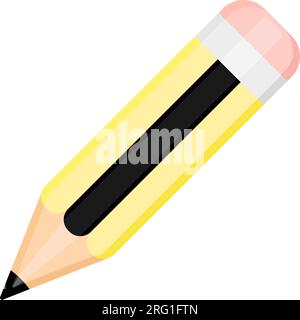 School Pencil with eraser icon symbol. Flat vector illustration Stock Vector