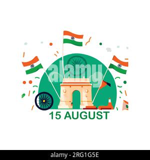 15 August India Independence Day vector illustration Stock Vector