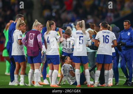 England players during the FIFA Women's World Cup 2023 match England Women vs Nigeria Women at Suncorp Stadium, Brisbane, Australia, 7th August 2023  (Photo by Patrick Hoelscher/News Images) Stock Photo