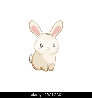 Cute smiley rabbit clipart vector illustration Stock Vector