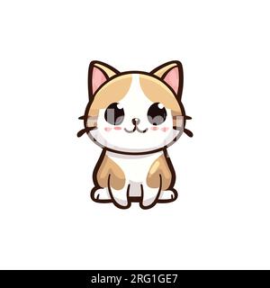 Adorable small cat cartoon image clipart vector art Stock Vector