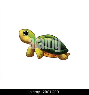 Adorable and cute baby turtle clipart vector illustration Stock Vector