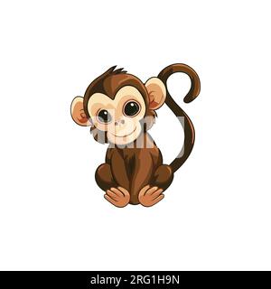 Cute and adorable monkey clipart vector illustration Stock Vector