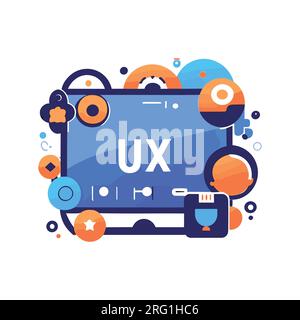 Flat vector illustration of UX design structure Stock Vector