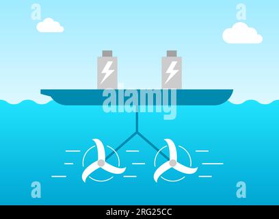 renewable energy tidal turbine generator vector illustration Stock ...