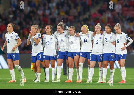 Brisbane, Australia. 07th Aug, 2023. England players watch on during the FIFA Women's World Cup 2023 match England Women vs Nigeria Women at Suncorp Stadium, Brisbane, Australia, 7th August 2023 (Photo by Patrick Hoelscher/News Images) in Brisbane, Australia on 8/7/2023. (Photo by Patrick Hoelscher/News Images/Sipa USA) Credit: Sipa USA/Alamy Live News Stock Photo