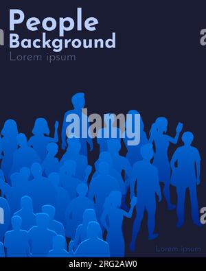 Large group of people modern abstract art vector illustration Stock ...