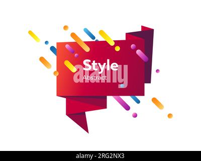Dark red geometric abstract element with sample text Stock Vector