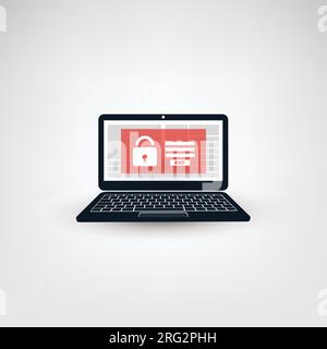 Unsafe Online Browsing - Locked Device, Encrypted Files, Lost Document. Stock Vector