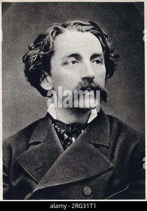 Portrait de Etienne Mallarme dit Stephane Mallarme (1842-1898) vers 1873, poete francais. Photographie, 1862, Paris. Stock Photo
