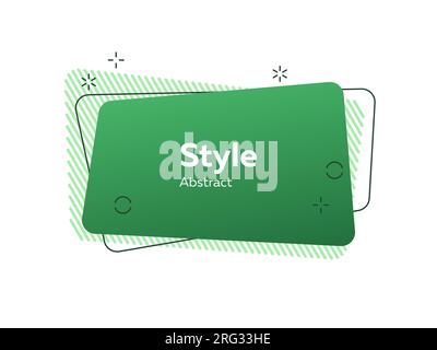 Green hatching, irregular rectangle and frame Stock Vector