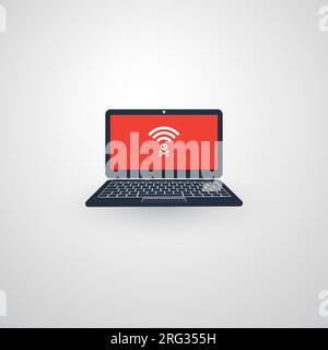 Unsecured public wireless hotspot - Wifi security breaches, business cyber crime design concept. Stock Vector
