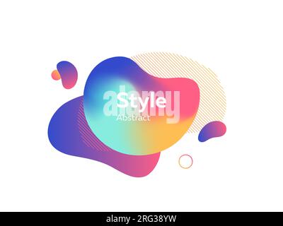 Orange, blue and pink abstract liquid bubbles Stock Vector