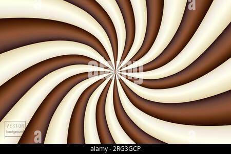 Vector chocolate milk vector background of swirling stripes Stock Vector