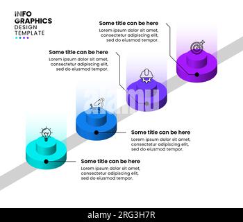 Infographic template with icons and 4 options or steps. Columns. Can be used for workflow layout, diagram, banner, webdesign. Vector illustration Stock Vector