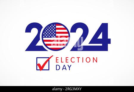 2024 Election day USA. American presidential vote, creative design for political debate banner or campaign invitation. Vector illustration Stock Vector