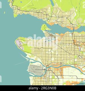 Vector city map of Vancouver British Columbia Canada Stock Vector