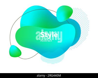 Abstract modern green, blue graphic element with down stripes Stock Vector