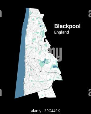 Urban vector city map of Blackpool, England Stock Vector Image & Art ...