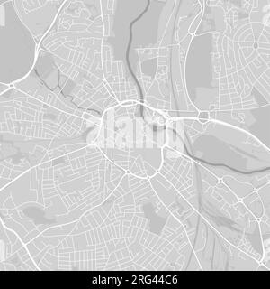 Black and white map of Derby, England Stock Vector