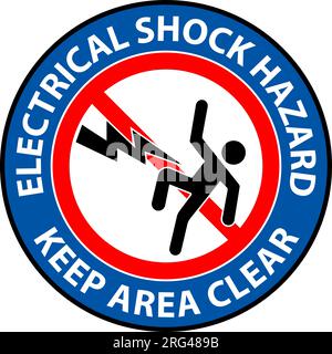 Floor Sign Electrical Shock Hazard - Keep Area Clear Stock Vector