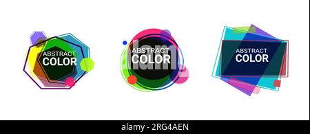 Abstract geometric shape set. Yellow, blue, purple Stock Vector