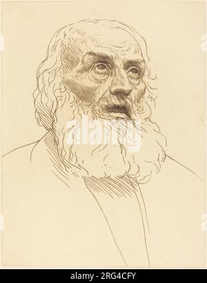 Study of an Old Man (Etude de vieillard) by Alphonse Legros Stock Photo