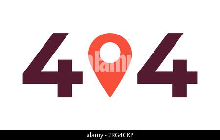 Red gps pin error 404 flash message Stock Vector