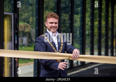 Belfast Lord Mayor Ryan Murphy with Belfast Zoo staff at the official ...