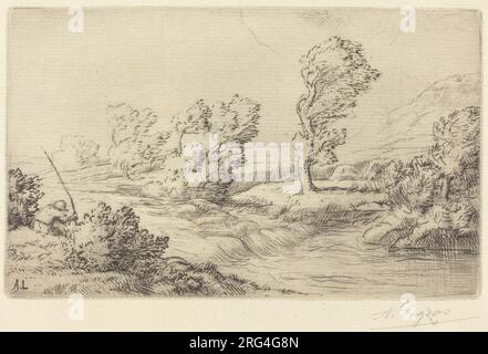 Banks of the Marne (Bord de la Marne) by Alphonse Legros Stock Photo