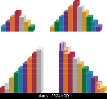 color cubes pyramids. 3d shapes. Mathematics of a geometric figure, contour vector illustration Stock Vector