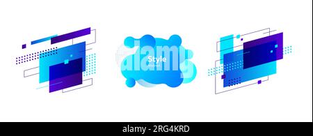 Blue dynamical forms for badges Stock Vector