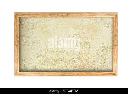 Wooden photo frame empty isolated on white transparent background Stock Photo