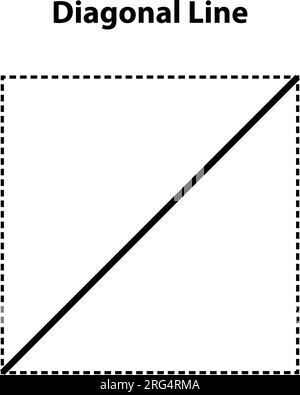 Vector illustration of Diagonal Line on a white background. Ideal for math teaching Stock Vector
