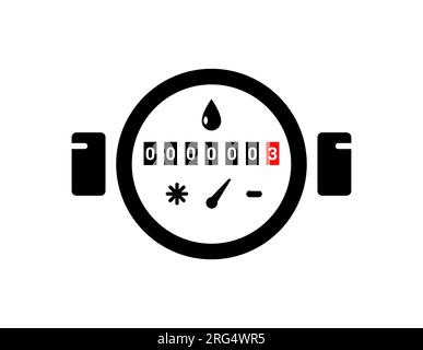 Water meter icon vector consuption water use. Gas meter valve flat line icon. Stock Vector
